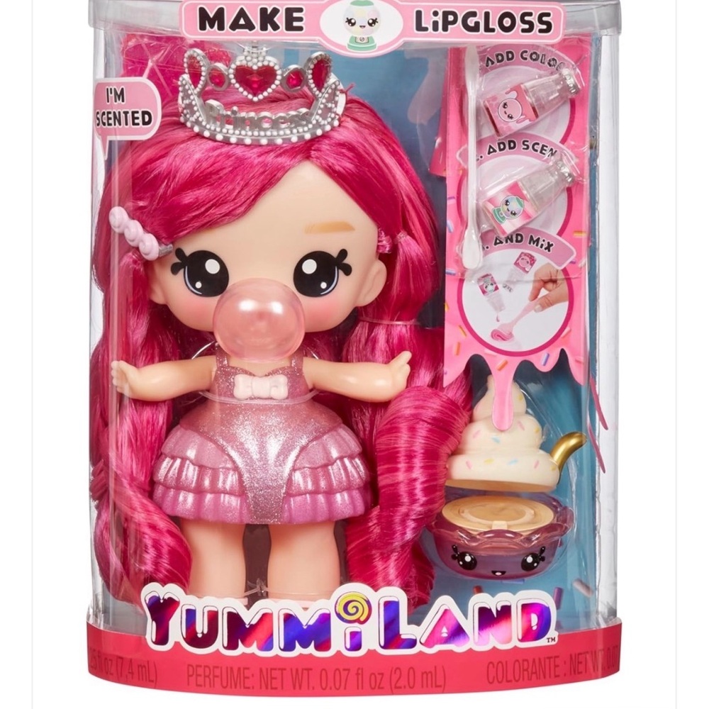 YUMMILAND Large Doll + Lipgloss Pet- Bianca Bubblegum . Age 4+